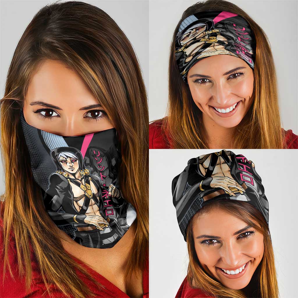 Risotto Nero JoJo’s Bizarre Adventure Neck Gaiter with Dark Manga Style Graphic - The Mazicc