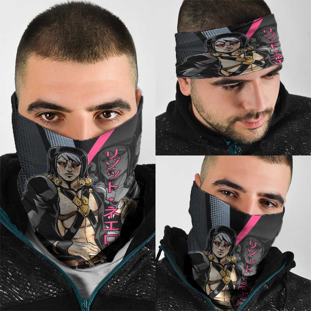 Risotto Nero JoJo’s Bizarre Adventure Neck Gaiter with Dark Manga Style Graphic - The Mazicc