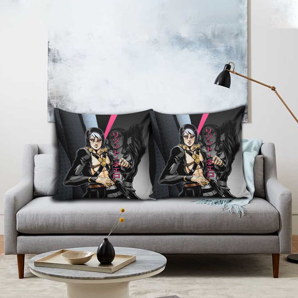 Risotto Nero JoJo’s Bizarre Adventure Pillow Cover with Dark Manga Style Graphic - The Mazicc