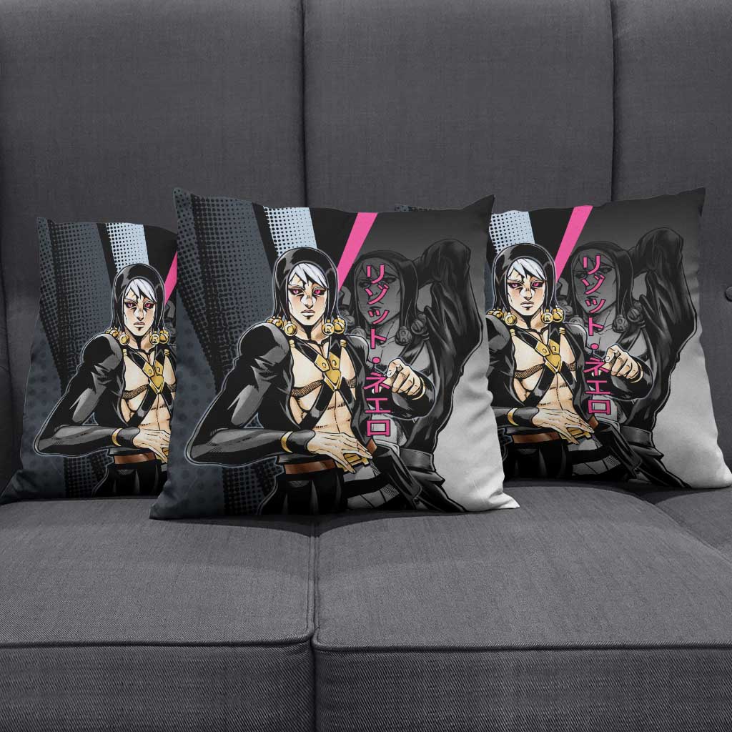 Risotto Nero JoJo’s Bizarre Adventure Pillow Cover with Dark Manga Style Graphic - The Mazicc