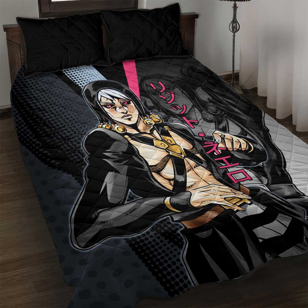 Risotto Nero JoJo’s Bizarre Adventure Quilt Bed Set with Dark Manga Style Graphic - The Mazicc