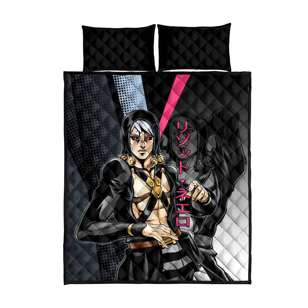 Risotto Nero JoJo’s Bizarre Adventure Quilt Bed Set with Dark Manga Style Graphic - The Mazicc
