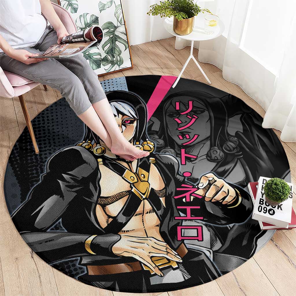 Risotto Nero JoJo’s Bizarre Adventure Round Carpet with Dark Manga Style Graphic - The Mazicc