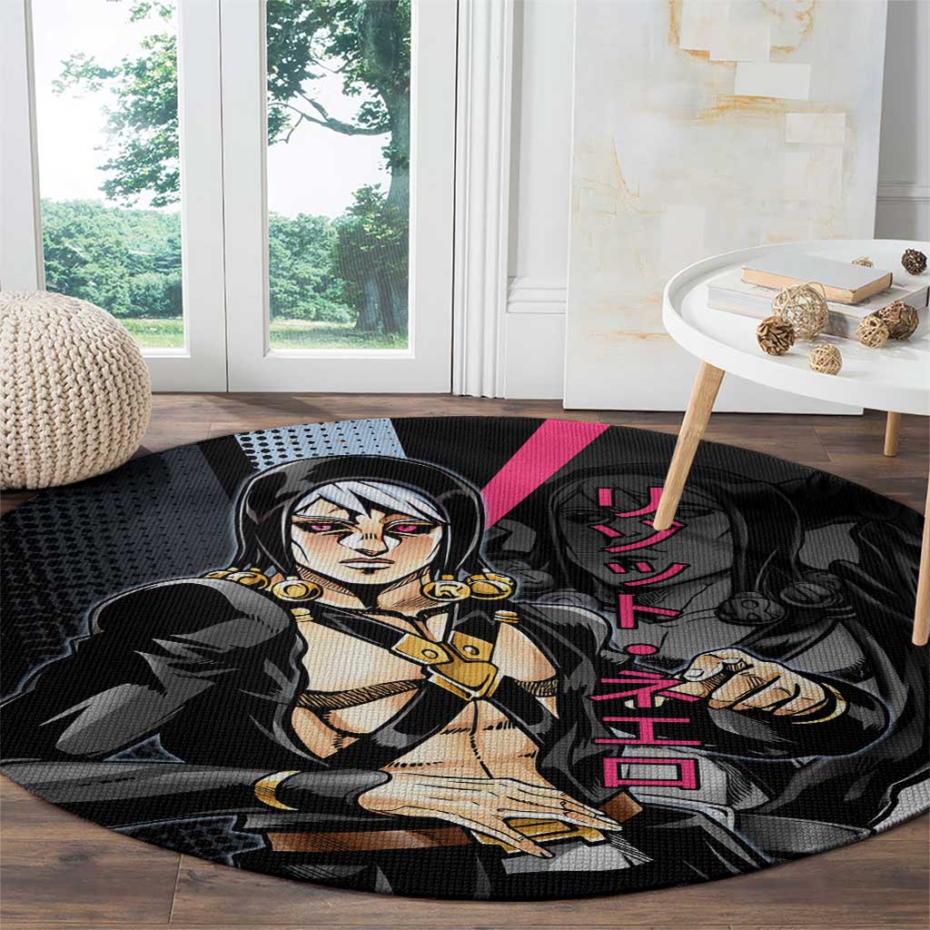 Risotto Nero JoJo’s Bizarre Adventure Round Carpet with Dark Manga Style Graphic - The Mazicc