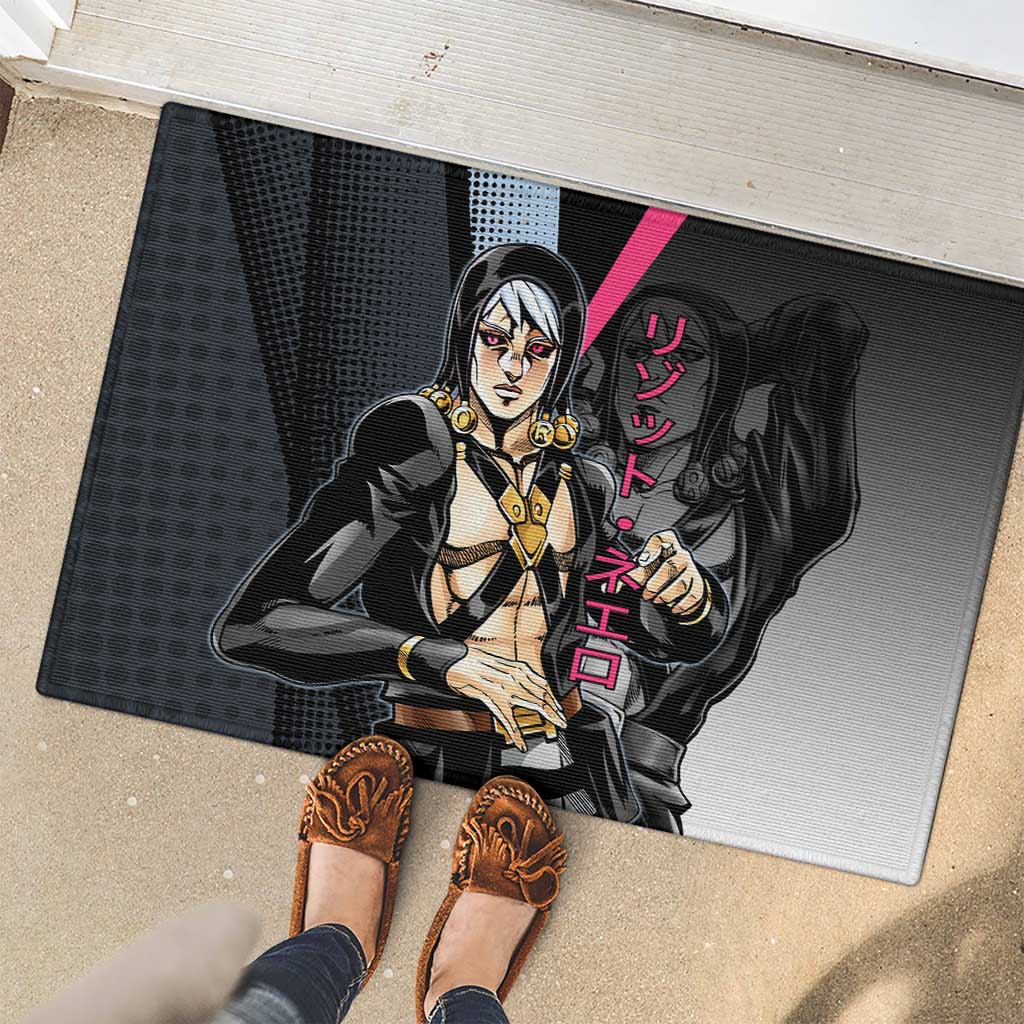 Risotto Nero JoJo’s Bizarre Adventure Rubber Doormat with Dark Manga Style Graphic - The Mazicc