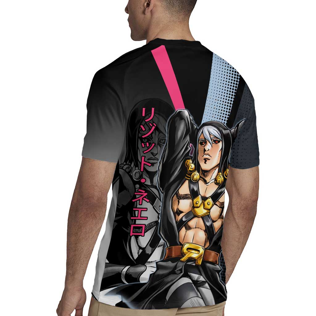Risotto Nero JoJo’s Bizarre Adventure Rugby Jersey with Dark Manga Style Graphic - The Mazicc
