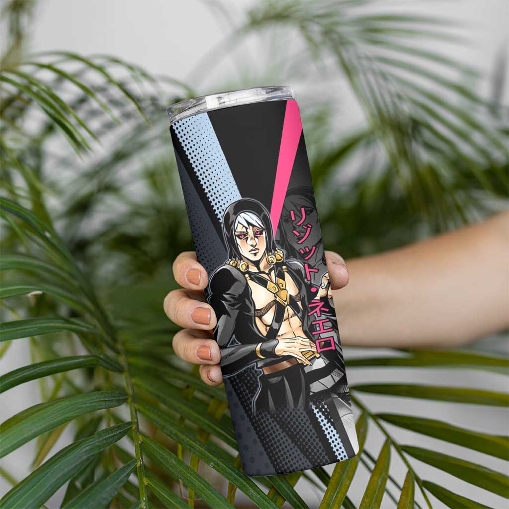 Risotto Nero JoJo’s Bizarre Adventure Skinny Tumbler with Dark Manga Style Graphic - The Mazicc