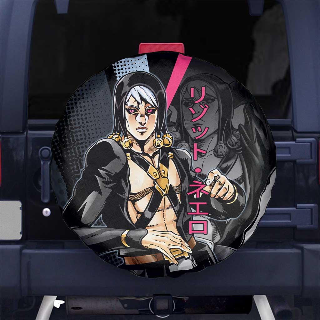 Risotto Nero JoJo’s Bizarre Adventure Spare Tire Cover with Dark Manga Style Graphic - The Mazicc