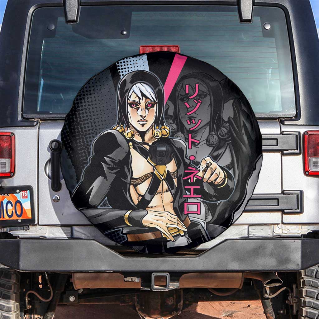 Risotto Nero JoJo’s Bizarre Adventure Spare Tire Cover with Dark Manga Style Graphic - The Mazicc