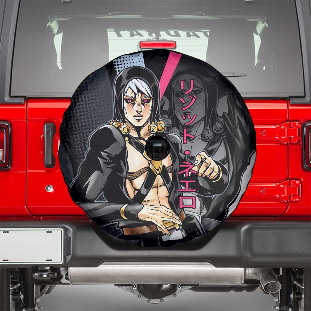 Risotto Nero JoJo’s Bizarre Adventure Spare Tire Cover with Dark Manga Style Graphic - The Mazicc