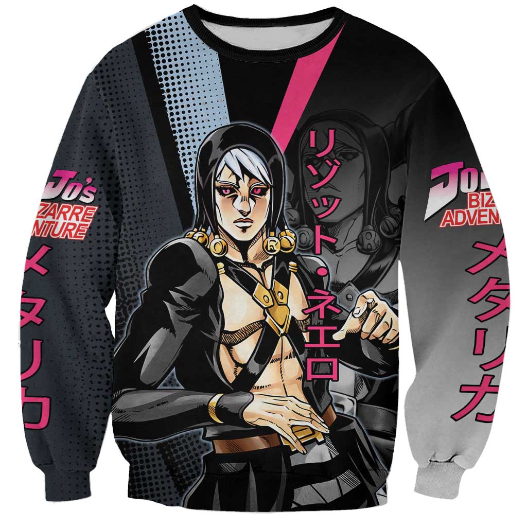 Risotto Nero JoJo’s Bizarre Adventure Sweatshirt with Dark Manga Style Graphic - The Mazicc