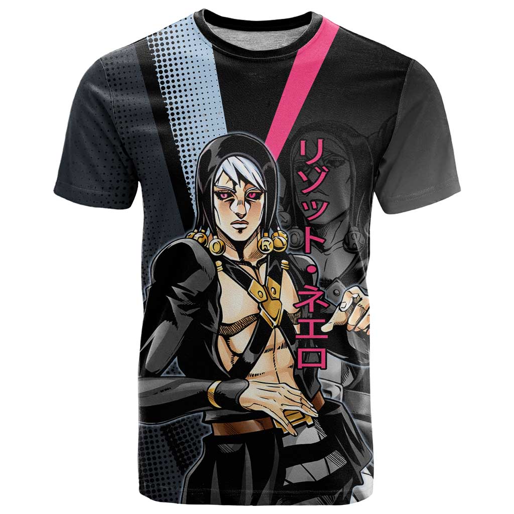 Risotto Nero JoJo’s Bizarre Adventure T Shirt with Dark Manga Style Graphic - The Mazicc