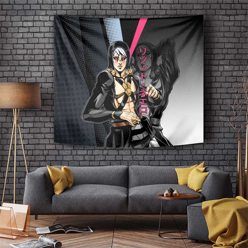 Risotto Nero JoJo’s Bizarre Adventure Tapestry with Dark Manga Style Graphic - The Mazicc