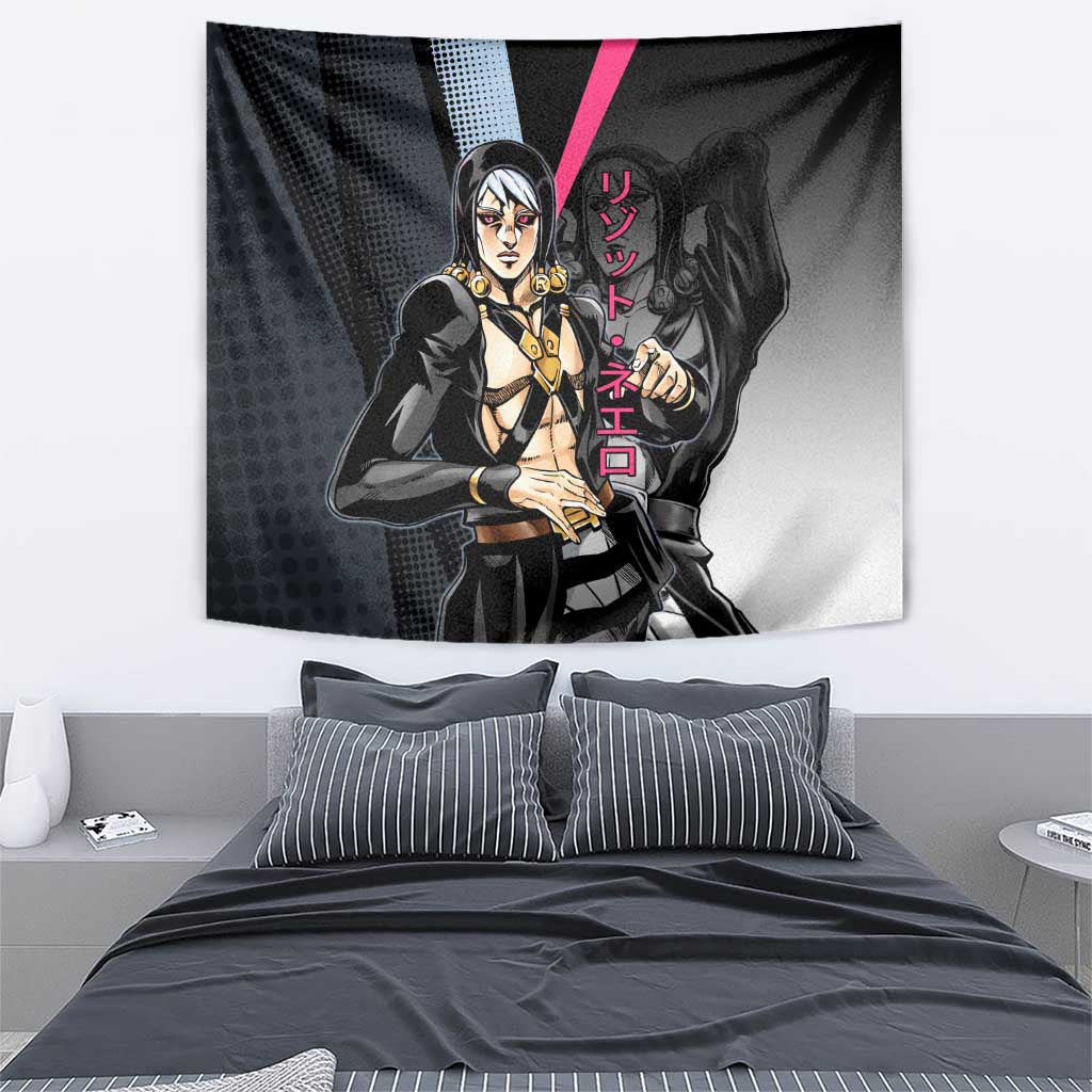Risotto Nero JoJo’s Bizarre Adventure Tapestry with Dark Manga Style Graphic - The Mazicc
