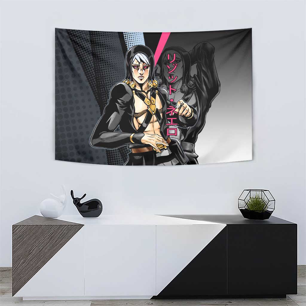 Risotto Nero JoJo’s Bizarre Adventure Tapestry with Dark Manga Style Graphic - The Mazicc