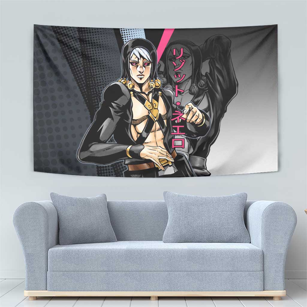 Risotto Nero JoJo’s Bizarre Adventure Tapestry with Dark Manga Style Graphic - The Mazicc