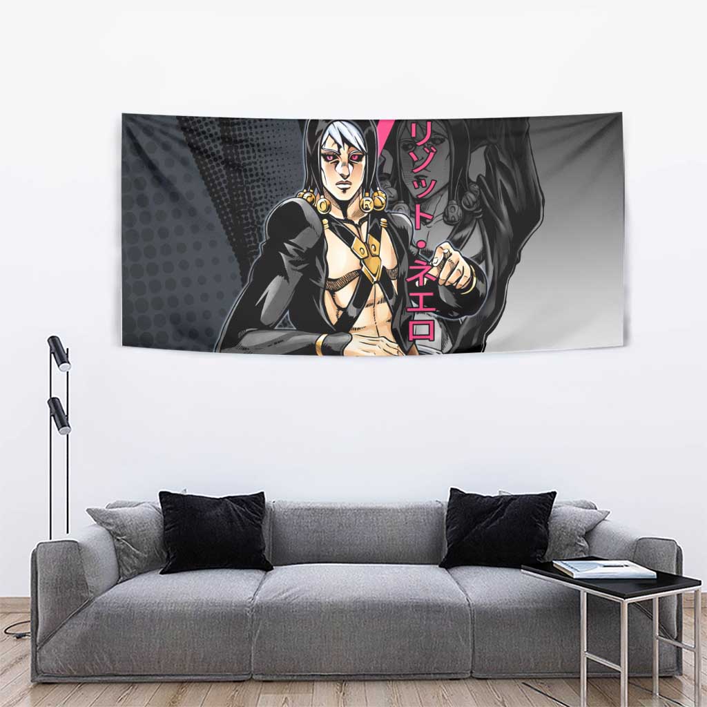 Risotto Nero JoJo’s Bizarre Adventure Tapestry with Dark Manga Style Graphic - The Mazicc