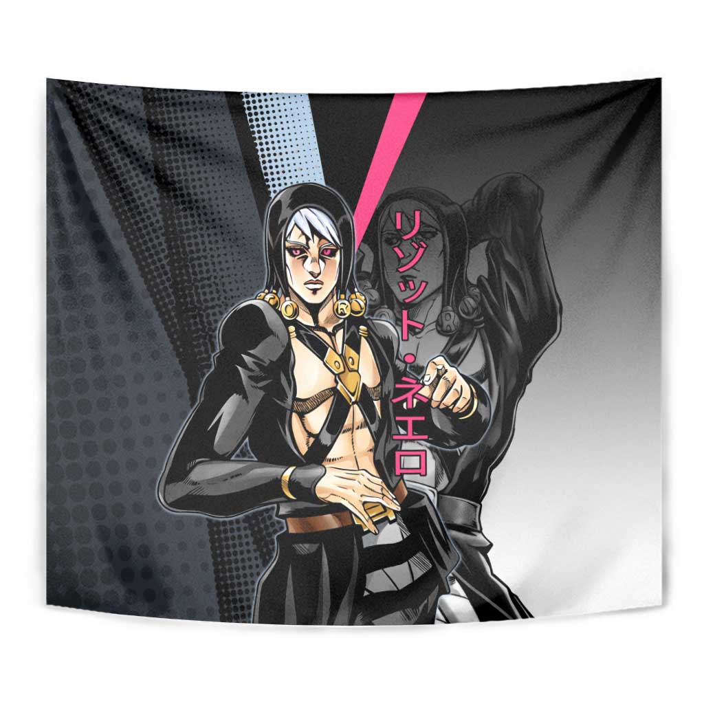 Risotto Nero JoJo’s Bizarre Adventure Tapestry with Dark Manga Style Graphic - The Mazicc