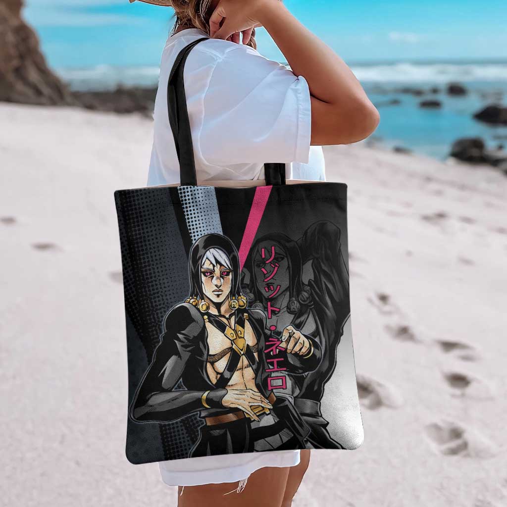 Risotto Nero JoJo’s Bizarre Adventure Tote Bag with Dark Manga Style Graphic - The Mazicc