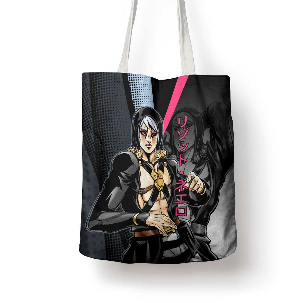 Risotto Nero JoJo’s Bizarre Adventure Tote Bag with Dark Manga Style Graphic - The Mazicc