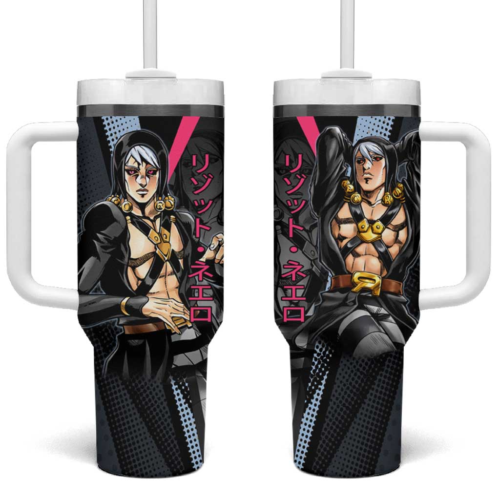 Risotto Nero JoJo’s Bizarre Adventure Tumbler With Handle with Dark Manga Style Graphic - The Mazicc