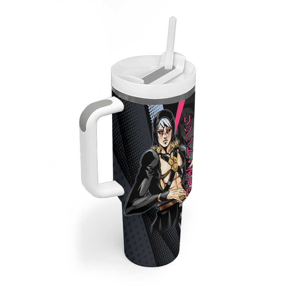 Risotto Nero JoJo’s Bizarre Adventure Tumbler With Handle with Dark Manga Style Graphic - The Mazicc
