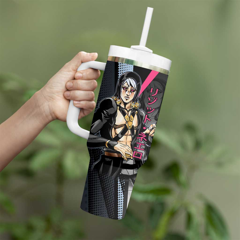 Risotto Nero JoJo’s Bizarre Adventure Tumbler With Handle with Dark Manga Style Graphic - The Mazicc