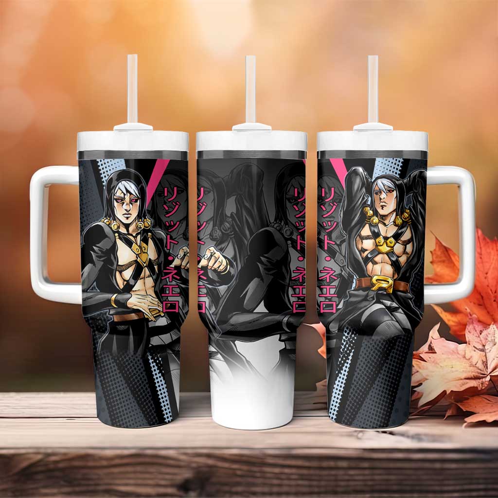 Risotto Nero JoJo’s Bizarre Adventure Tumbler With Handle with Dark Manga Style Graphic - The Mazicc