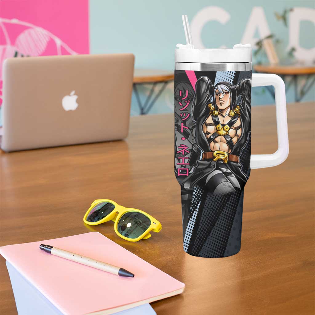 Risotto Nero JoJo’s Bizarre Adventure Tumbler With Handle with Dark Manga Style Graphic - The Mazicc
