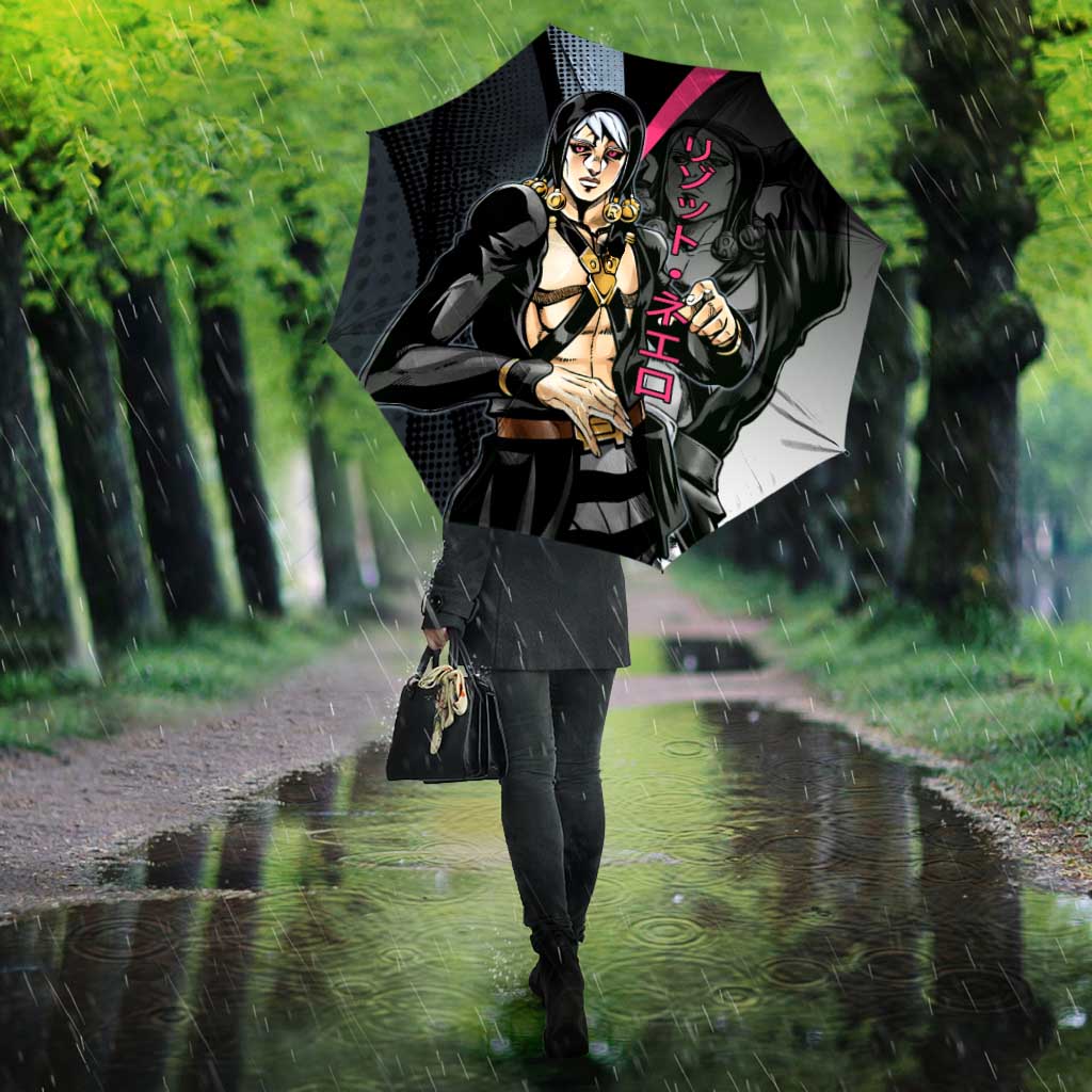 Risotto Nero JoJo’s Bizarre Adventure Umbrella with Dark Manga Style Graphic - The Mazicc