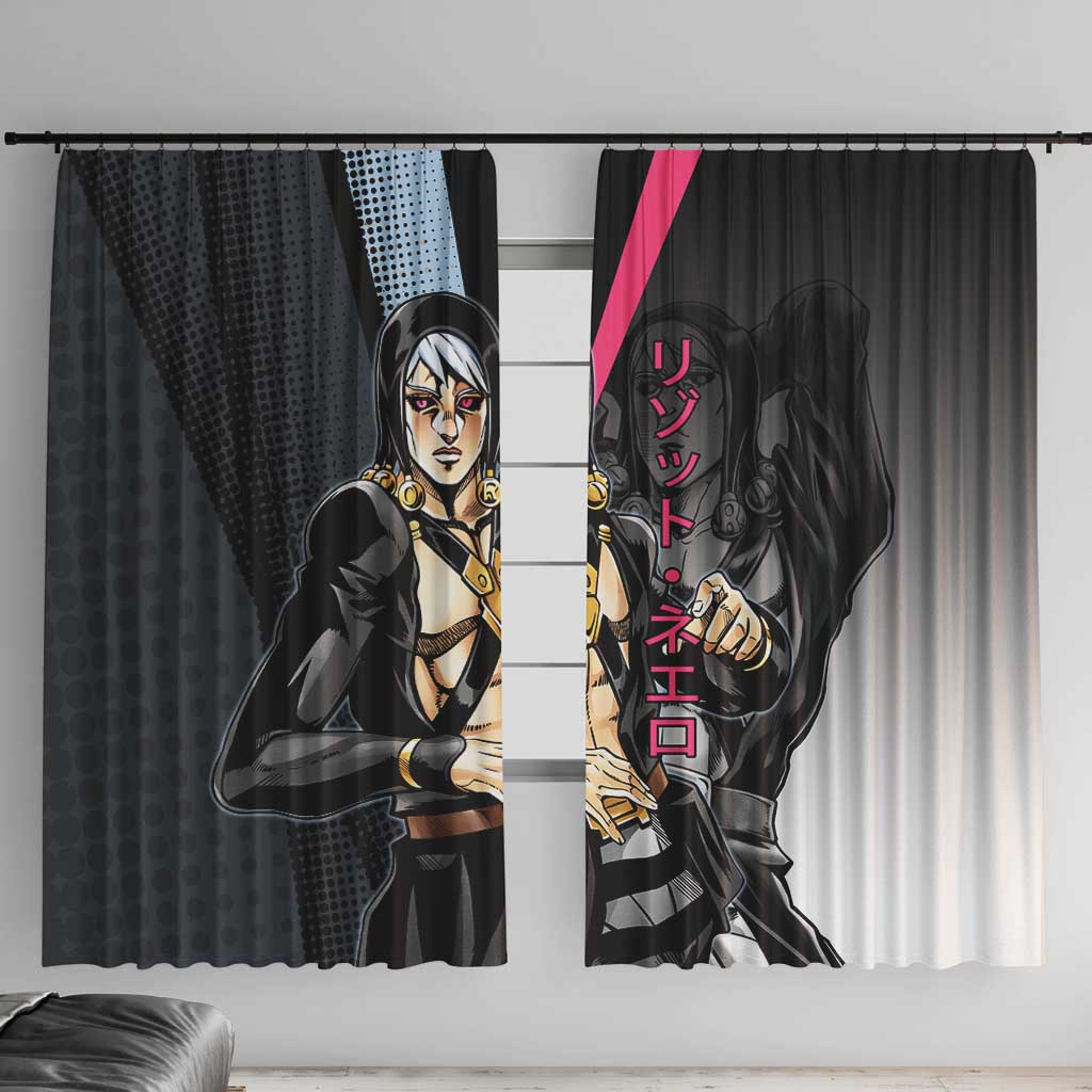 Risotto Nero JoJo’s Bizarre Adventure Window Curtain with Dark Manga Style Graphic - The Mazicc