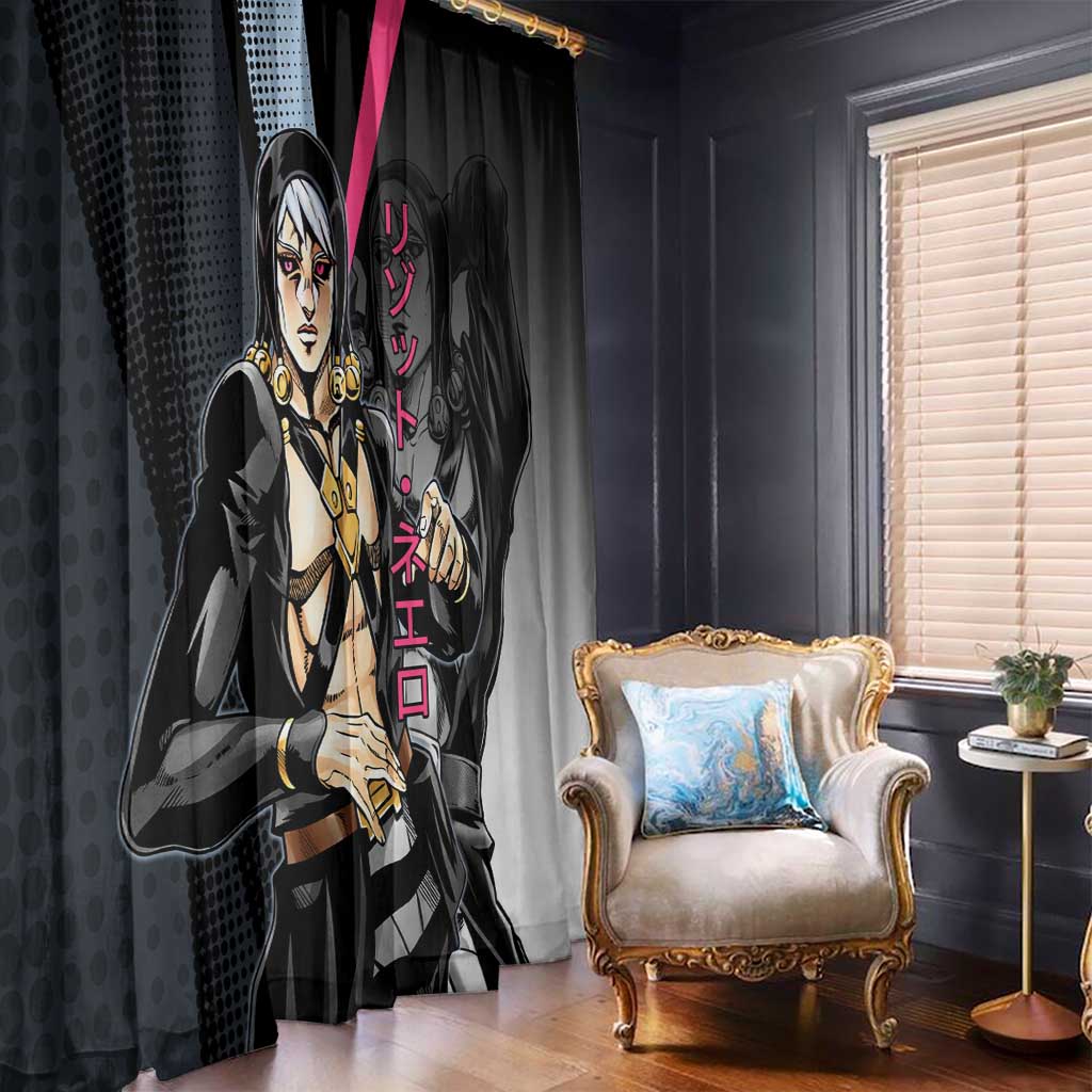 Risotto Nero JoJo’s Bizarre Adventure Window Curtain with Dark Manga Style Graphic - The Mazicc