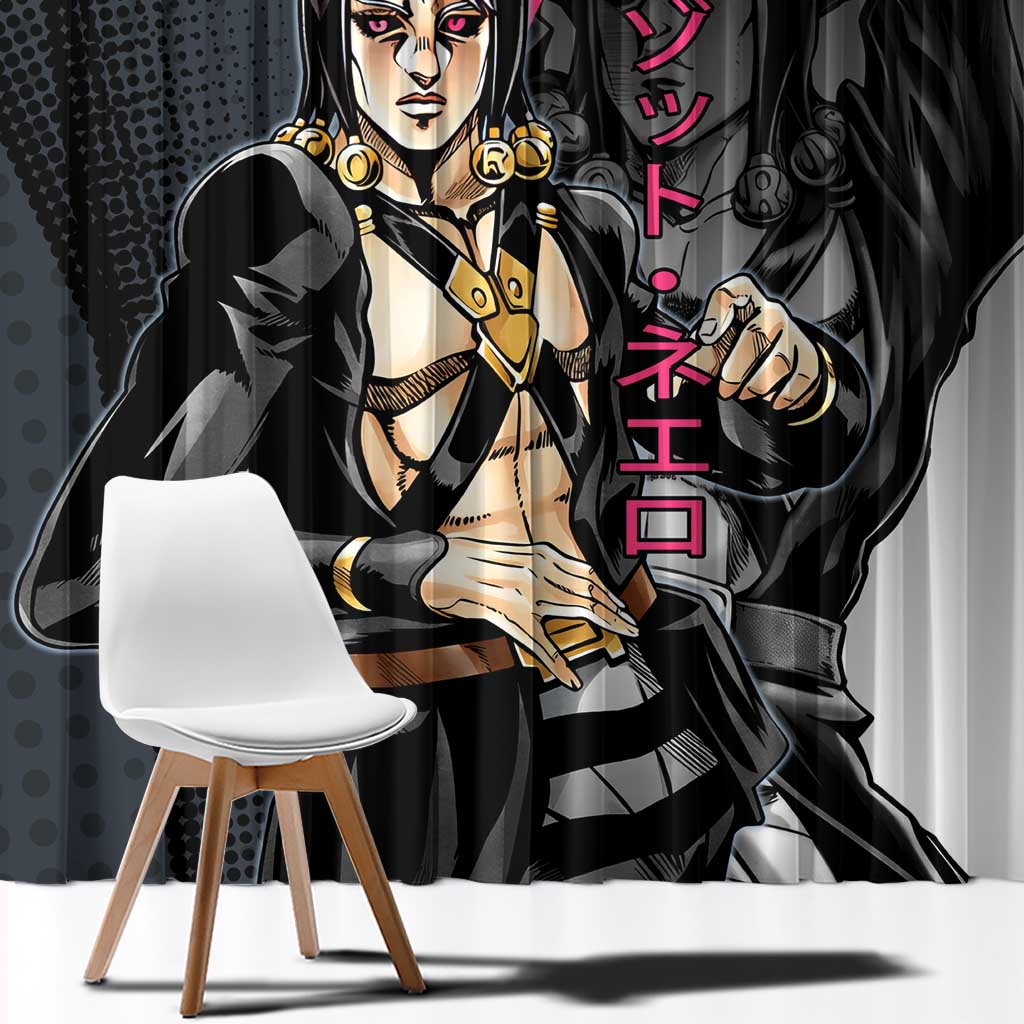 Risotto Nero JoJo’s Bizarre Adventure Window Curtain with Dark Manga Style Graphic - The Mazicc