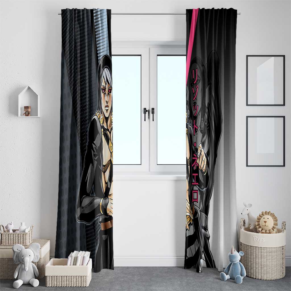 Risotto Nero JoJo’s Bizarre Adventure Window Curtain with Dark Manga Style Graphic - The Mazicc