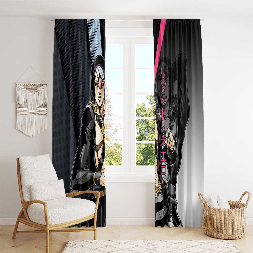 Risotto Nero JoJo’s Bizarre Adventure Window Curtain with Dark Manga Style Graphic - The Mazicc