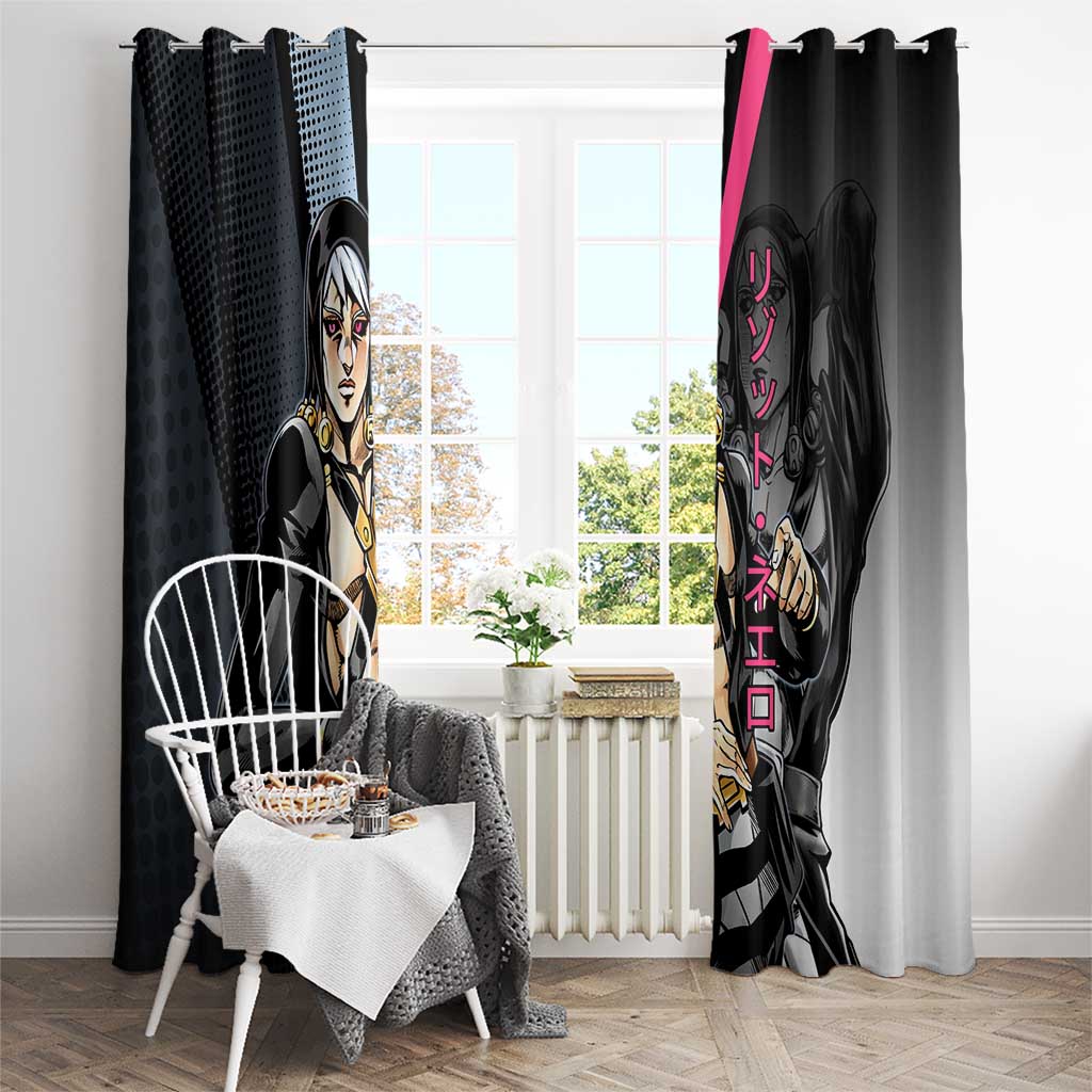 Risotto Nero JoJo’s Bizarre Adventure Window Curtain with Dark Manga Style Graphic - The Mazicc