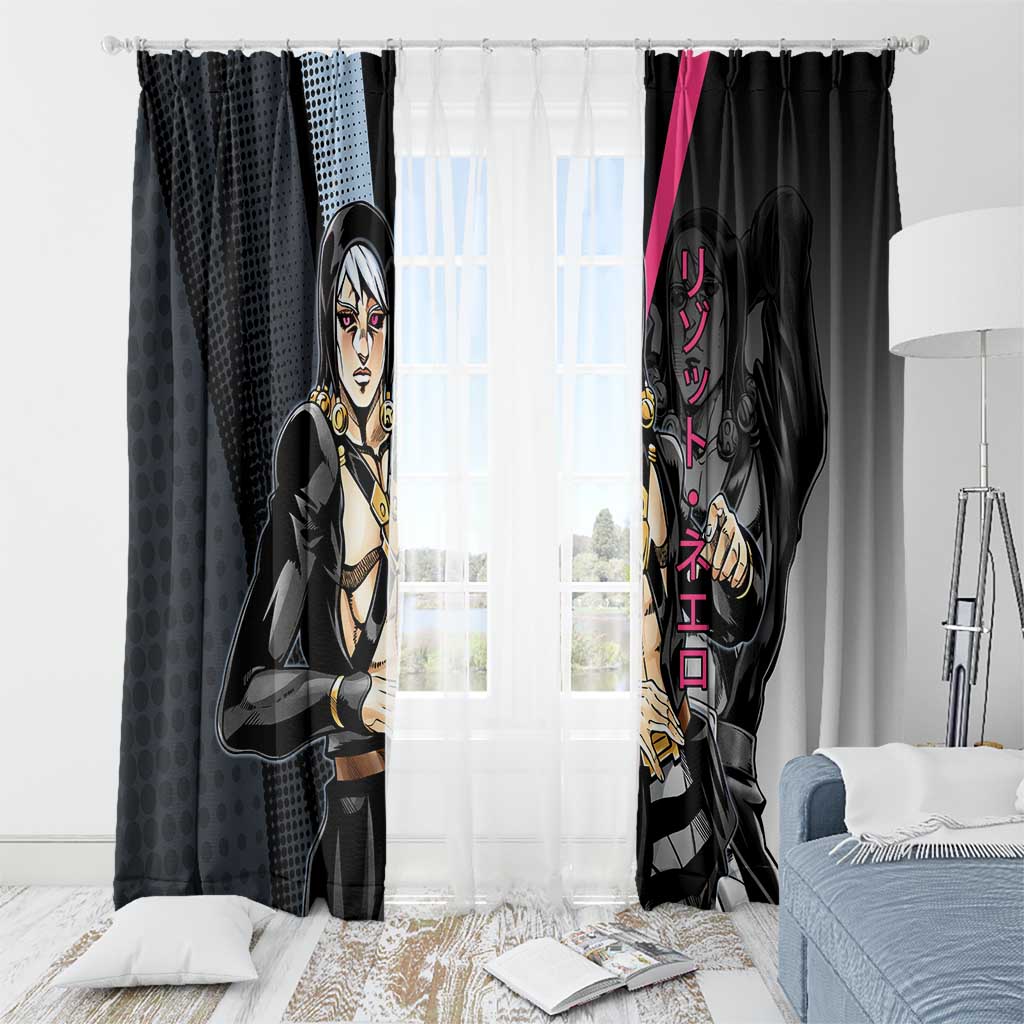 Risotto Nero JoJo’s Bizarre Adventure Window Curtain with Dark Manga Style Graphic - The Mazicc