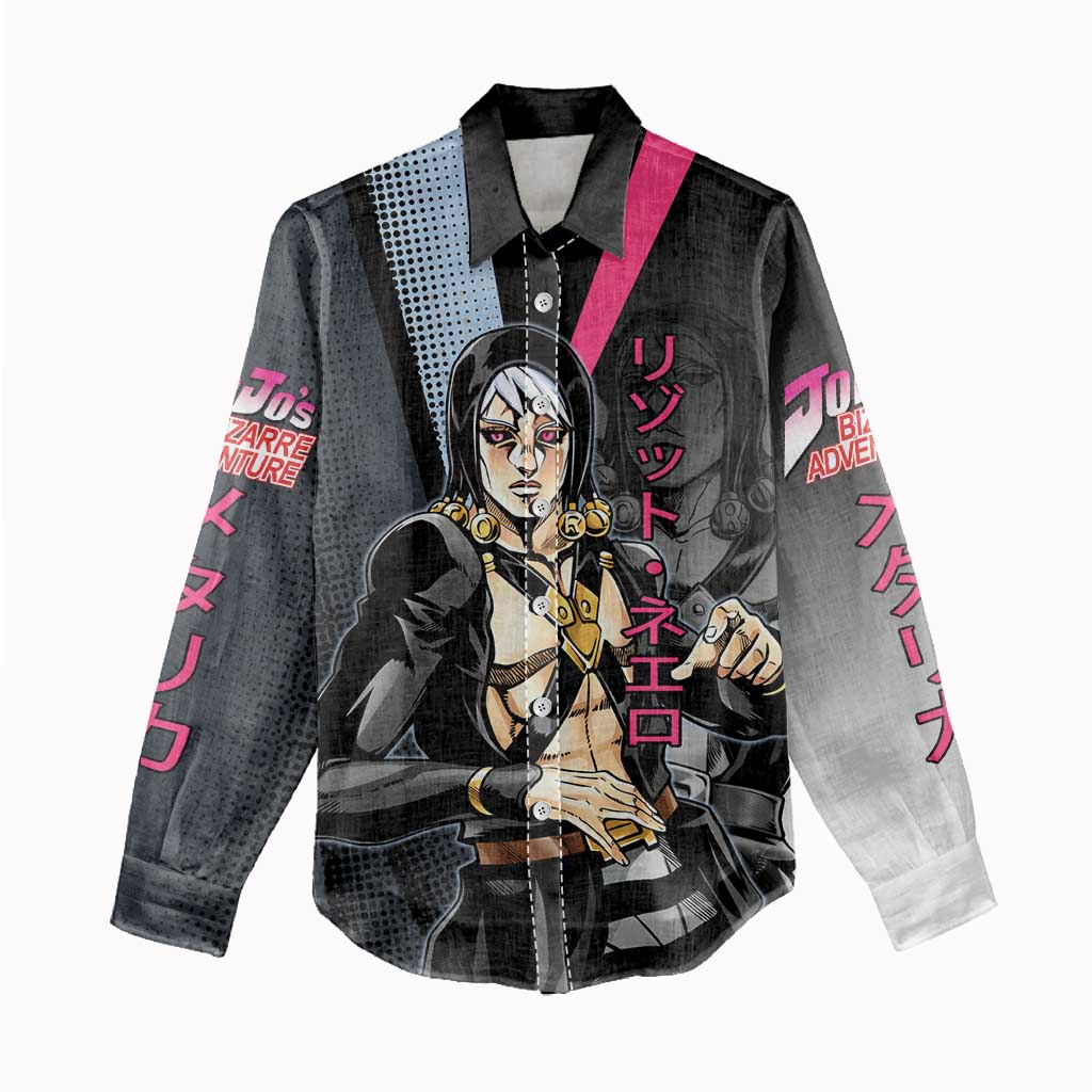 Risotto Nero JoJo’s Bizarre Adventure Women Casual Shirt with Dark Manga Style Graphic - The Mazicc