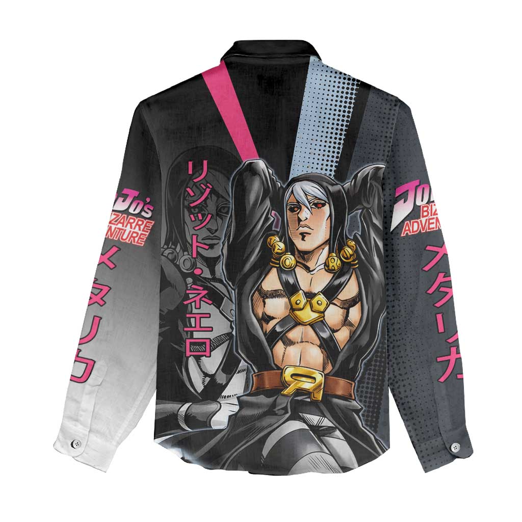Risotto Nero JoJo’s Bizarre Adventure Women Casual Shirt with Dark Manga Style Graphic - The Mazicc