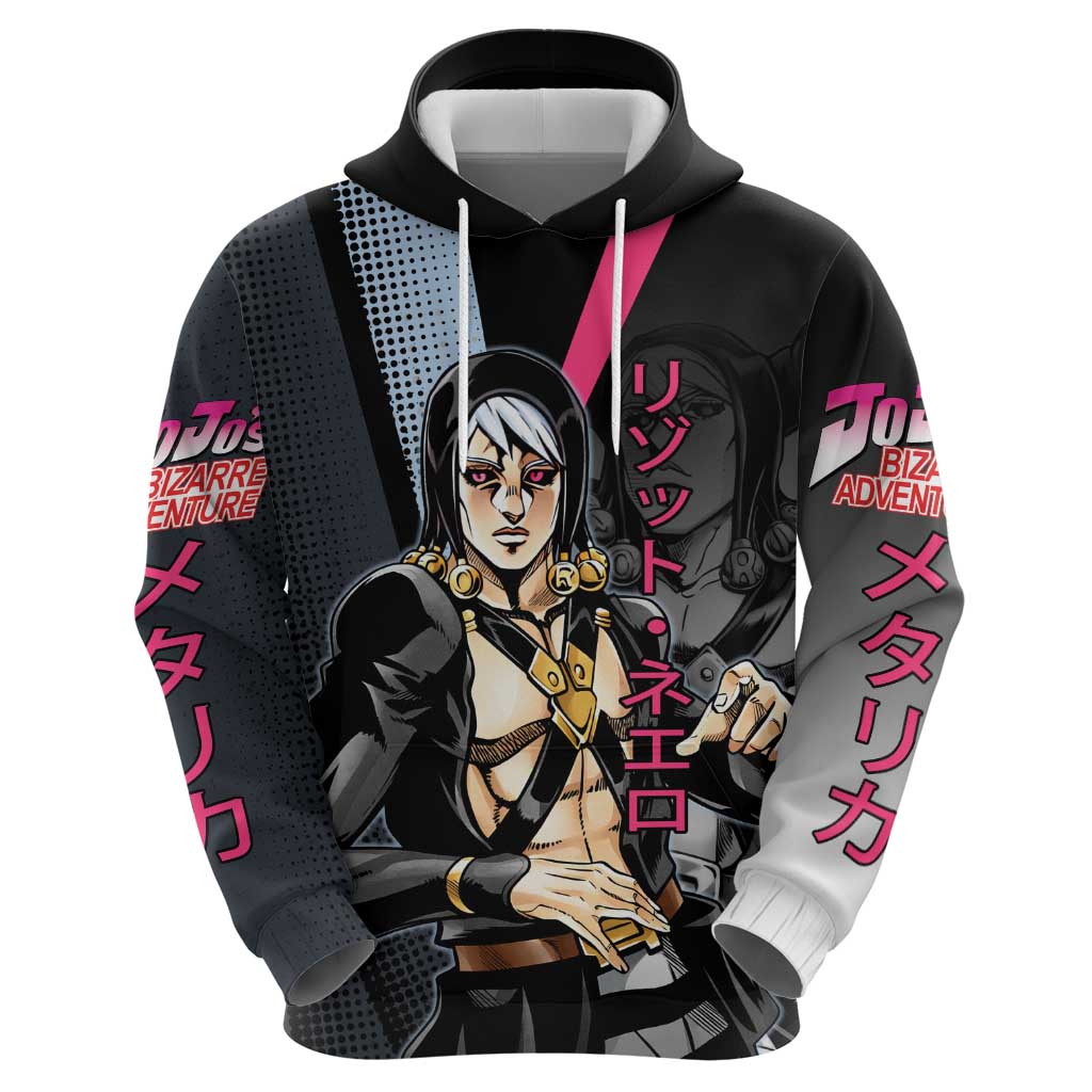 Risotto Nero JoJo’s Bizarre Adventure Zip Hoodie with Dark Manga Style Graphic - The Mazicc