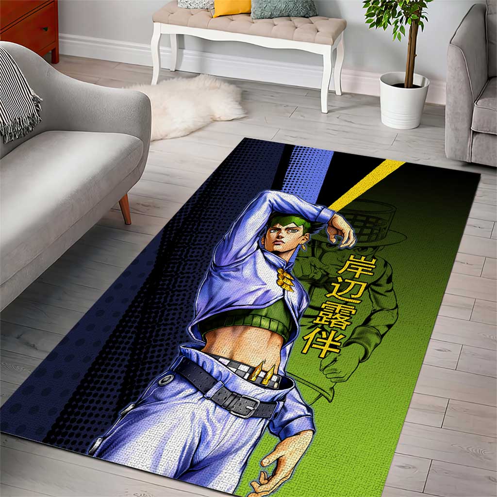 Rohan Kishibe JoJo’s Bizarre Adventure Area Rug with Heaven's Door Stand and Manga Style - The Mazicc