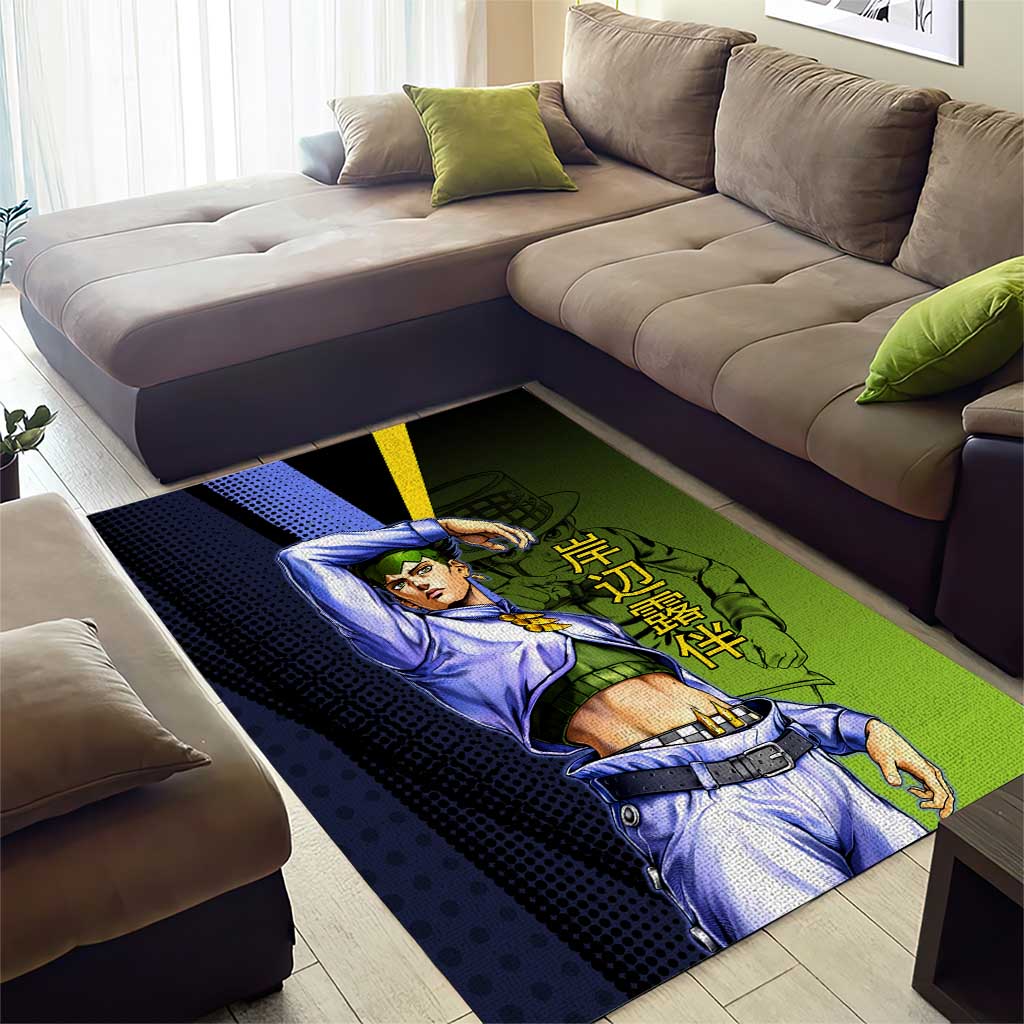 Rohan Kishibe JoJo’s Bizarre Adventure Area Rug with Heaven's Door Stand and Manga Style - The Mazicc