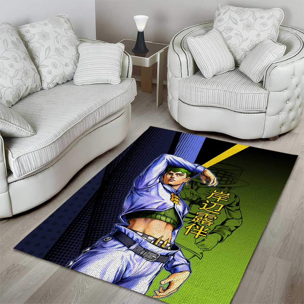 Rohan Kishibe JoJo’s Bizarre Adventure Area Rug with Heaven's Door Stand and Manga Style - The Mazicc