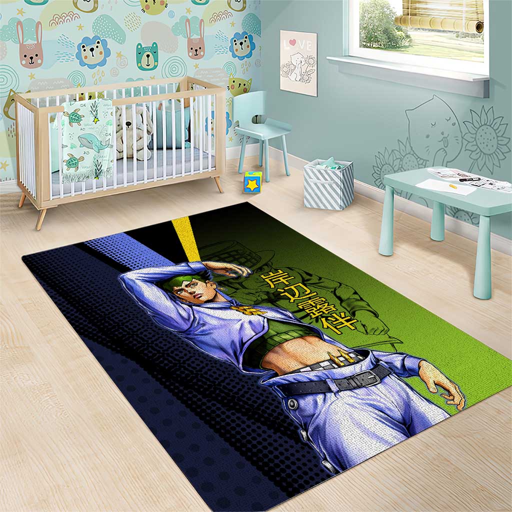 Rohan Kishibe JoJo’s Bizarre Adventure Area Rug with Heaven's Door Stand and Manga Style - The Mazicc