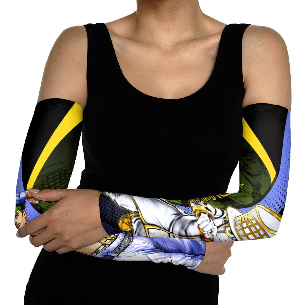 Rohan Kishibe JoJo’s Bizarre Adventure Arm Sleeves with Heaven's Door Stand and Manga Style - The Mazicc