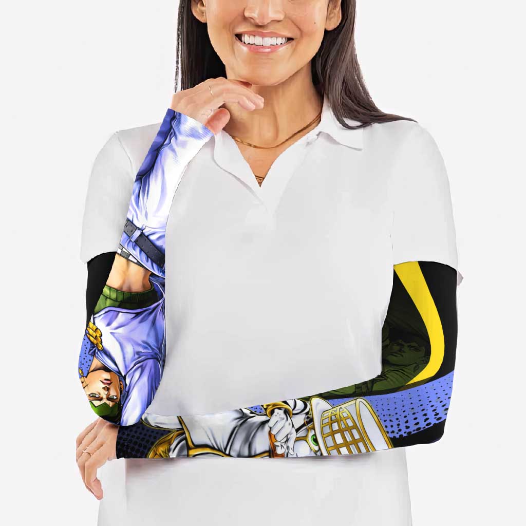 Rohan Kishibe JoJo’s Bizarre Adventure Arm Sleeves with Heaven's Door Stand and Manga Style - The Mazicc