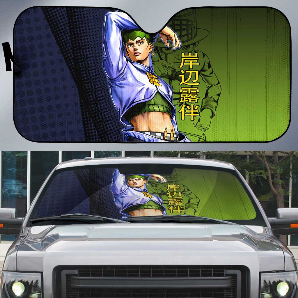 Rohan Kishibe JoJo’s Bizarre Adventure Auto Sun Shade with Heaven's Door Stand and Manga Style - The Mazicc