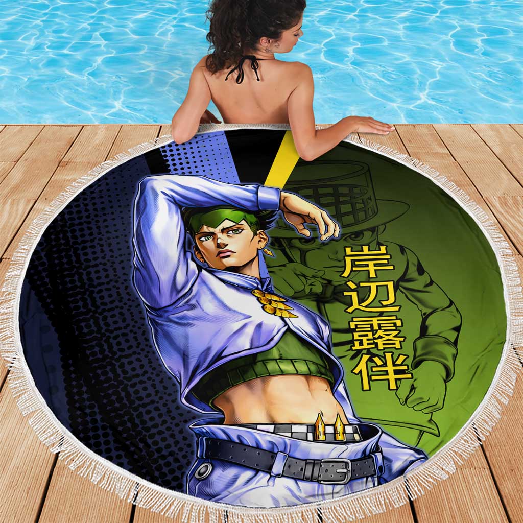 Rohan Kishibe JoJo’s Bizarre Adventure Beach Blanket with Heaven's Door Stand and Manga Style - The Mazicc