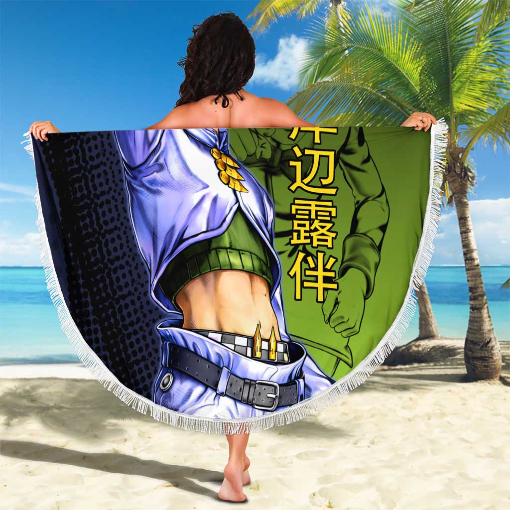 Rohan Kishibe JoJo’s Bizarre Adventure Beach Blanket with Heaven's Door Stand and Manga Style - The Mazicc
