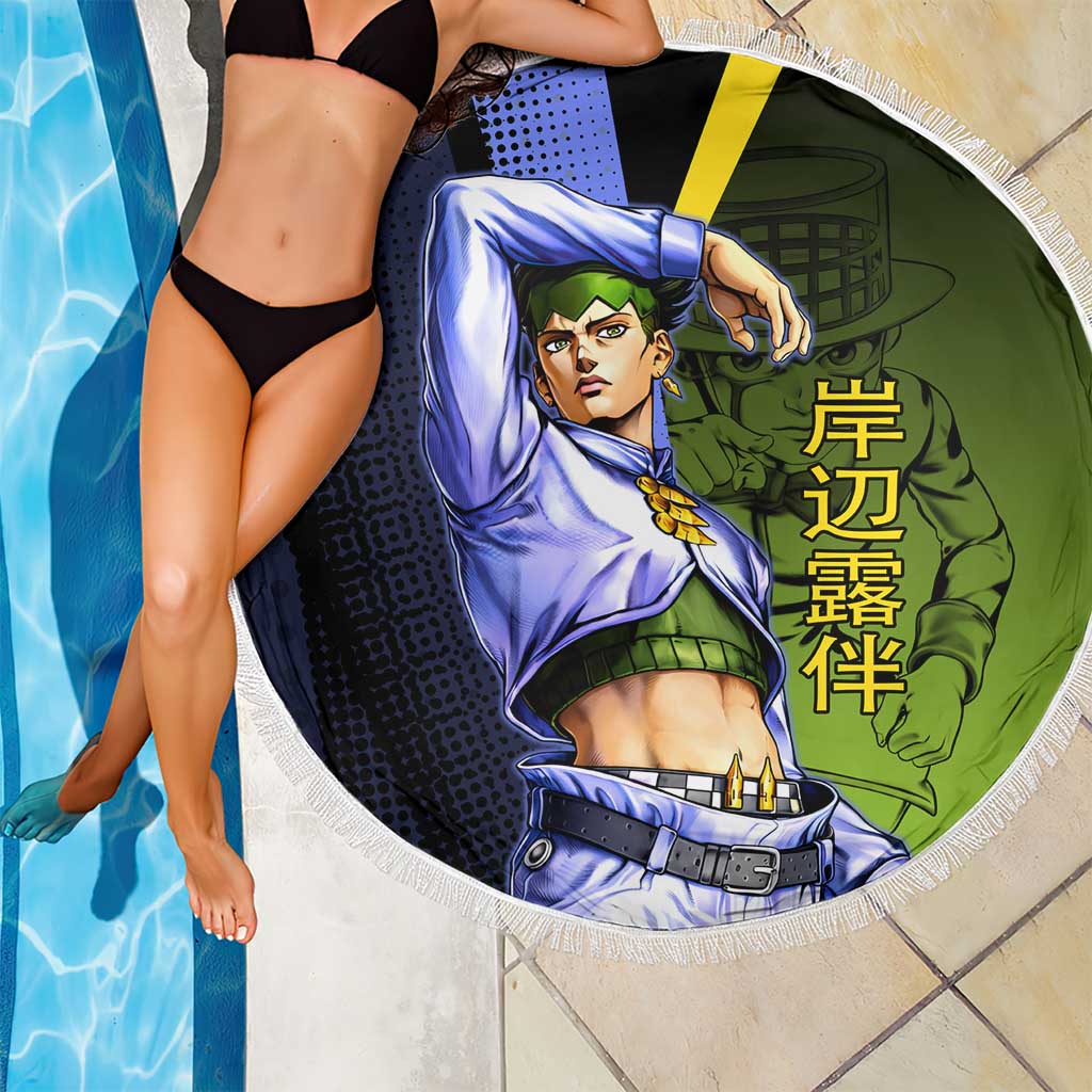 Rohan Kishibe JoJo’s Bizarre Adventure Beach Blanket with Heaven's Door Stand and Manga Style - The Mazicc